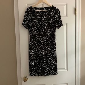 Black and white fitted dress